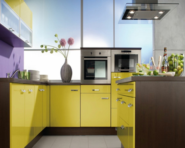 Küchenzubehör und Küchengeräte gelbe blumenvase küchenschrank