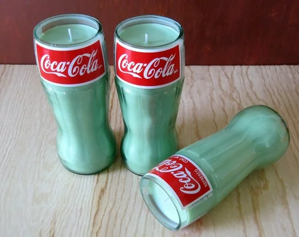  Recycelte Glasflaschen trinken coke kerzen