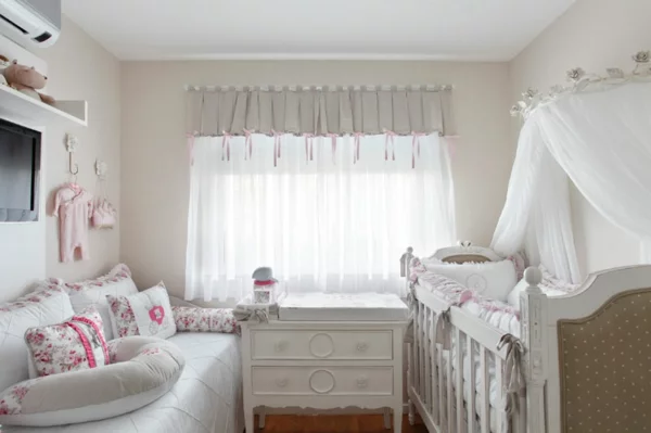 babyzimmer grau möbel babymöbel gardinen