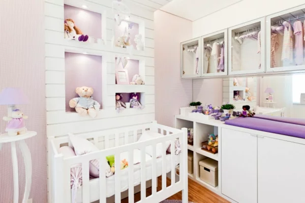 babyzimmer farben einrichten möbel babymöbel lila