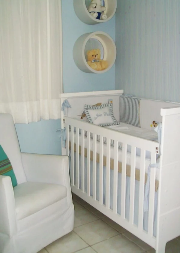 babyzimmer komplett gestalten blau stoff