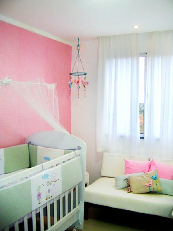 babyzimmer komplett gestalten rosa wand