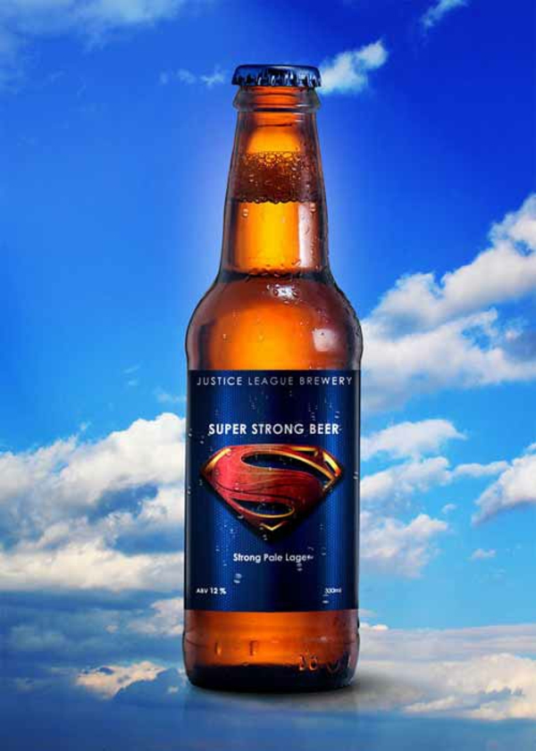 bierflaschen etiketten von superhelden braun kalt