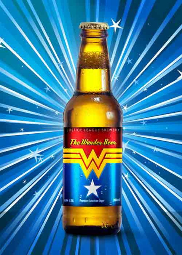 bierflaschen etiketten vonn superhelden marvel