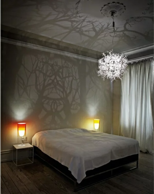 designer leuchten lampen Hilden&Diaz schattenspiel schlafzimmer ideen