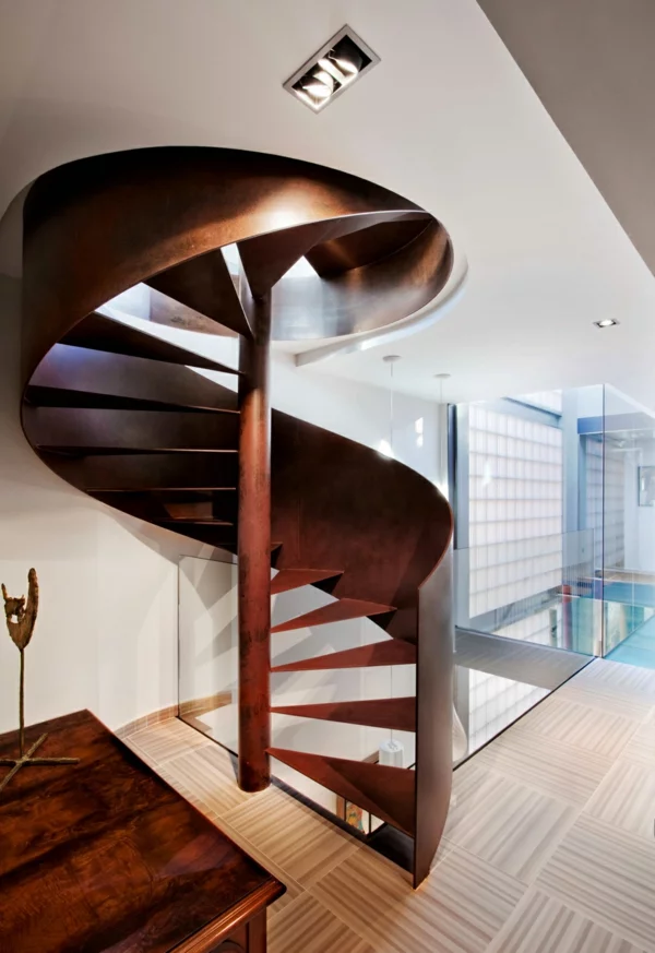 innendesign ideen treppen bronze
