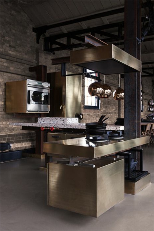 interieur elemente aus bronze küche