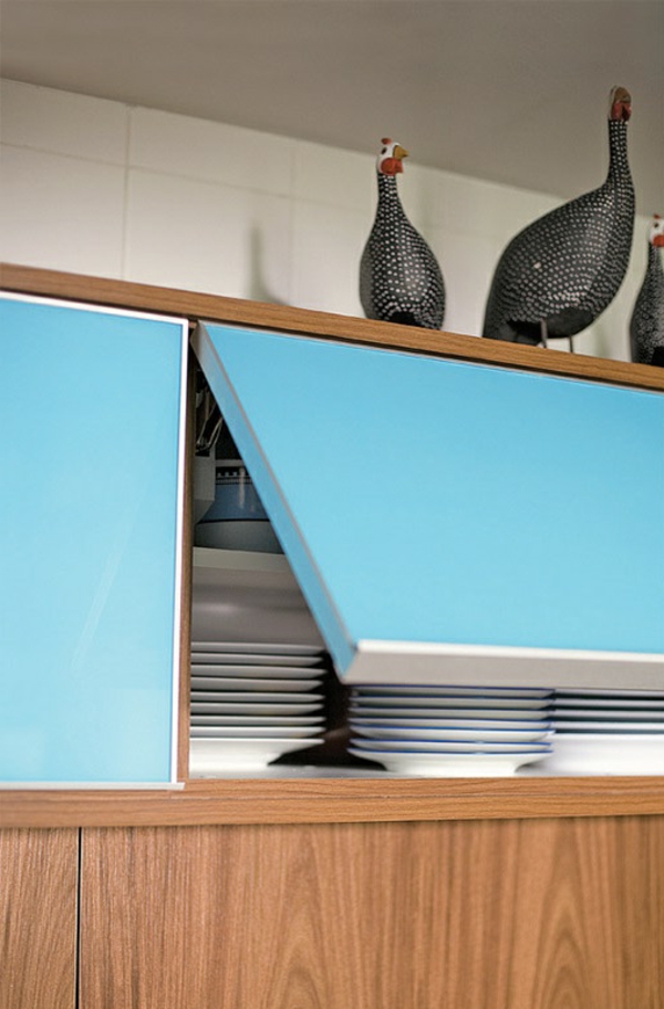  küchengestaltung ideen blaue schranktüren