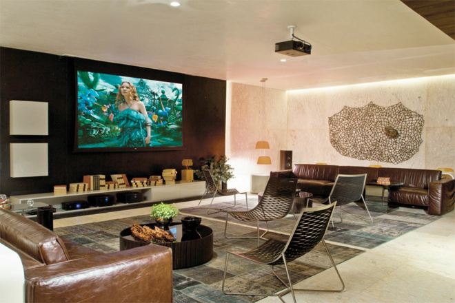 moderne wohnwand wohnzimmer möbel einrichtungsideen holzwand tv wand