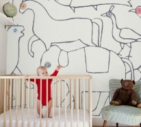Babyzimmer Tapeten schaffen eine fröhliche Stimmumg im Raum