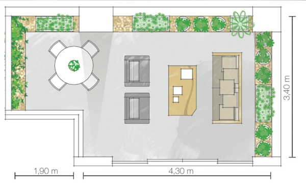 terrassengestaltung-ideen-farbgestaltung-grün-hauptfarbe-zimmerpflanzen-plan