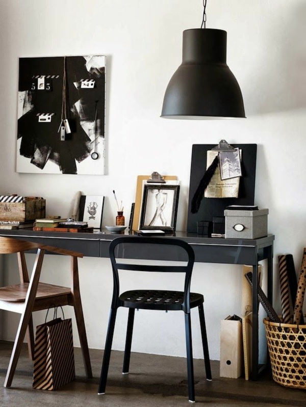 schwarz farben Büromöbel ergonomisch gebraucht komplettset hängelampe