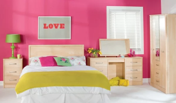 Farbideen für Wände wandfarben bilder wandgestaltung wohnzimmer rosa