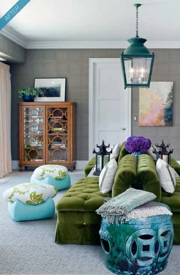 Grüne Sofas couch beistelltisch