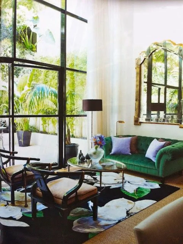 Grüne design Sofas fenster umgebung grün