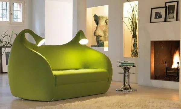 Grüne feuerstelle Sofas leuchten integriert lesen