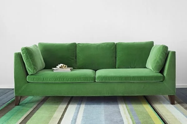 Grüne samt Sofas  teppich streifen bunt