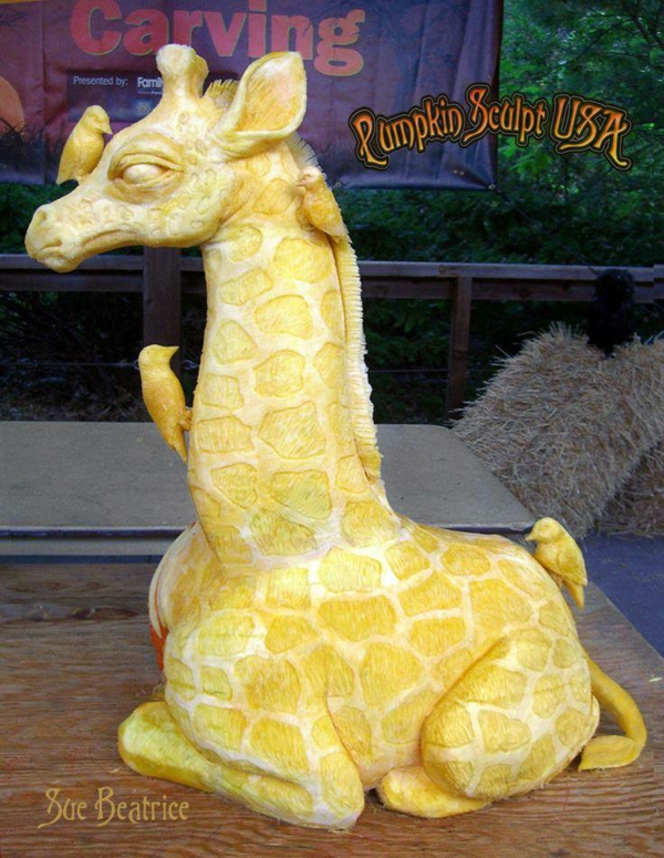 Kürbis Schnitzvorlagen Halloween  giraffe