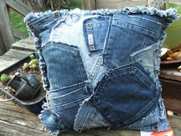 Kissenhüllen Jeans kissenbezüge klamotten hinter