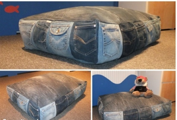 Kissenhüllen Jeans kissenbezüge klamotten sitzsack