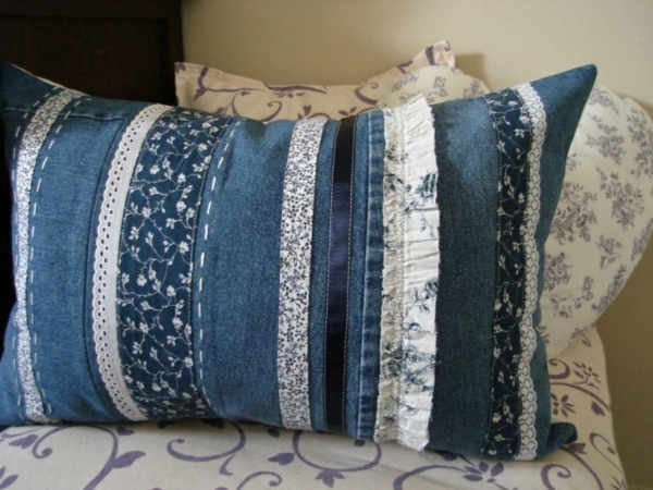 jeans design kissenbezüge klamotten streifen