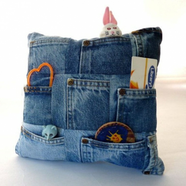 Kissenhüllen Jeans kissenbezüge klamotten taschen