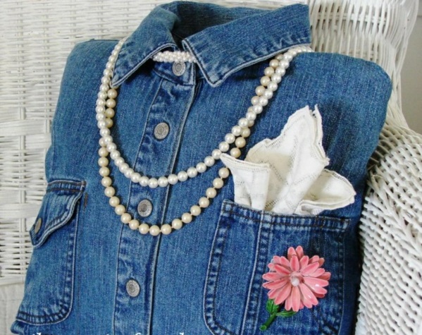 kunstblumen stoff Jeans kissenbezüge perlen
