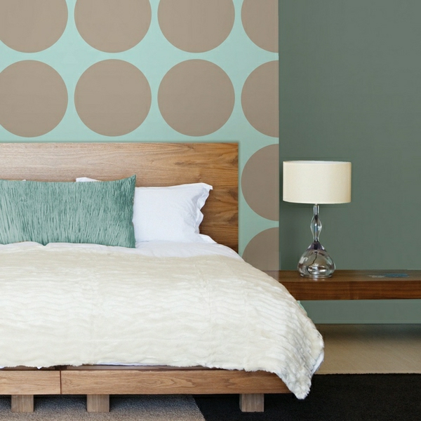 Kombinationen von Wandfarben tupfen schlafzimmer wand