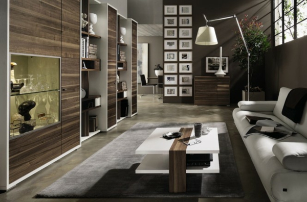 Moderne Wohnzimmermöbel  braun grau farbtöne