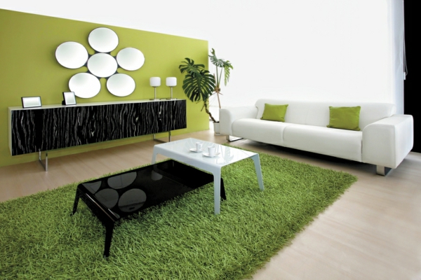 Moderne trennwand grün Wohnzimmermöbel grün nuancen