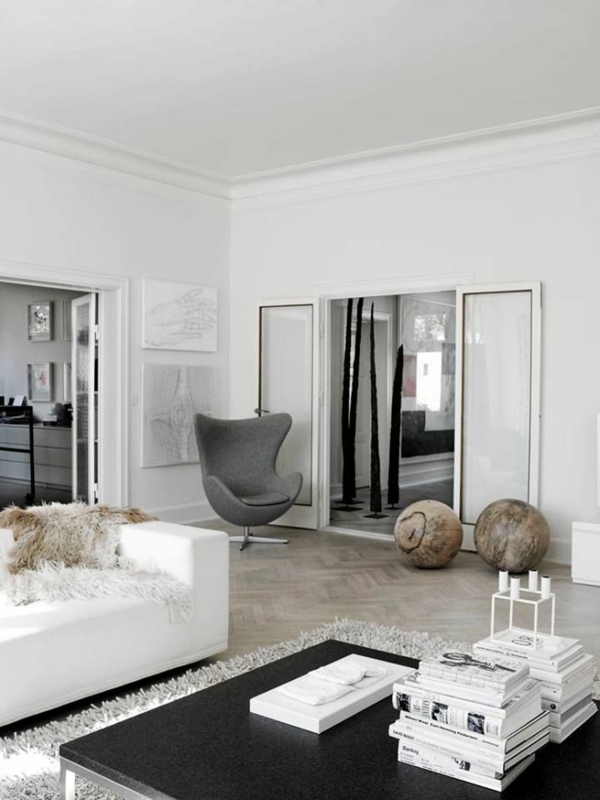 Moderne sessel grau Wohnzimmermöbel schwarz weiß