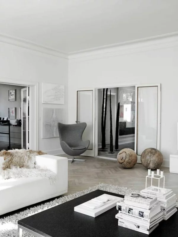 Moderne sessel grau Wohnzimmermöbel schwarz weiß