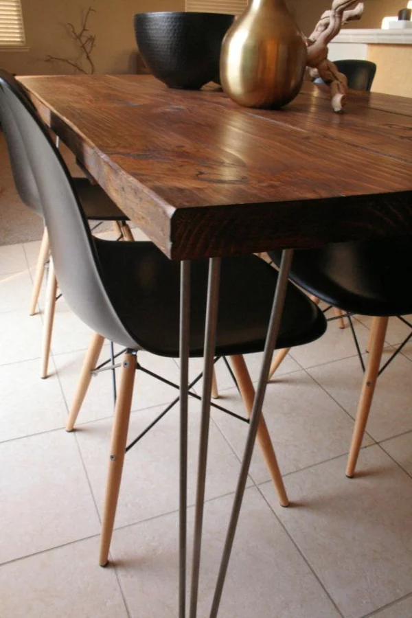 Stühle glanzvoll oberfläche Esstisch holz modern schwarz braun