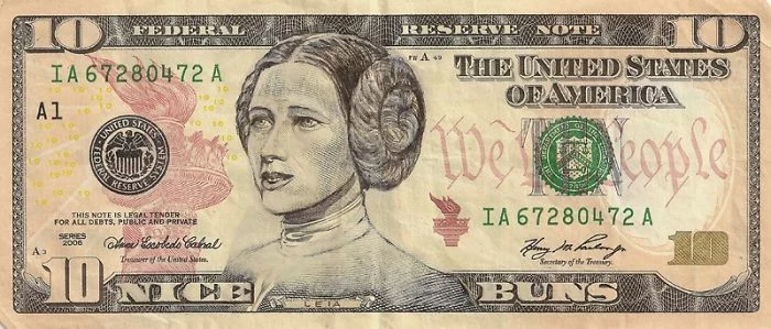Us Dollar Banknoten prinzess leia gesicht
