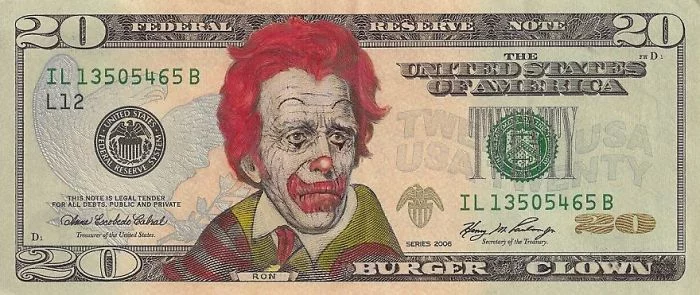 Us Dollar Banknoten us euro in dollar umrechnen clown gesicht