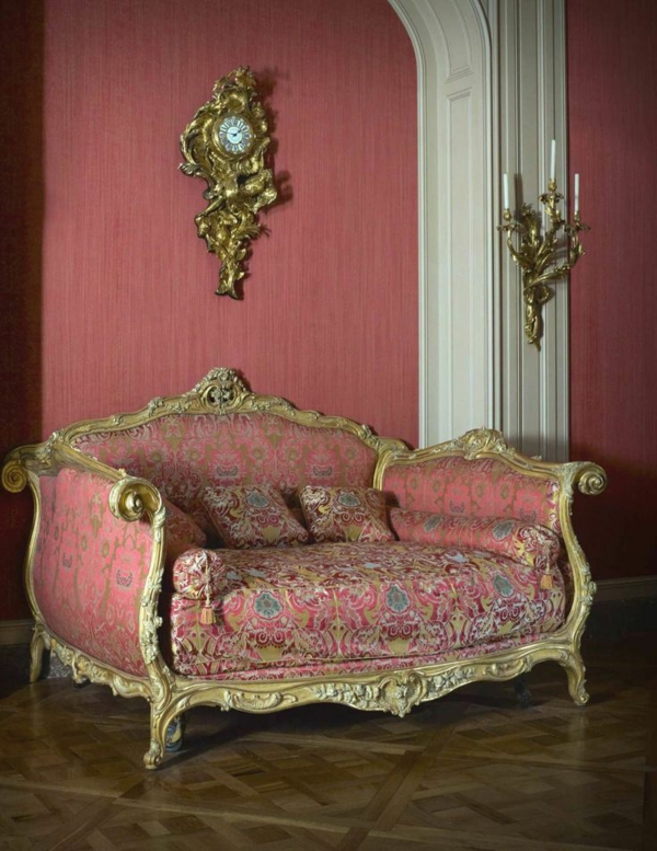 altrosa wandfarbe wohnzimmer klassisch vintage couch