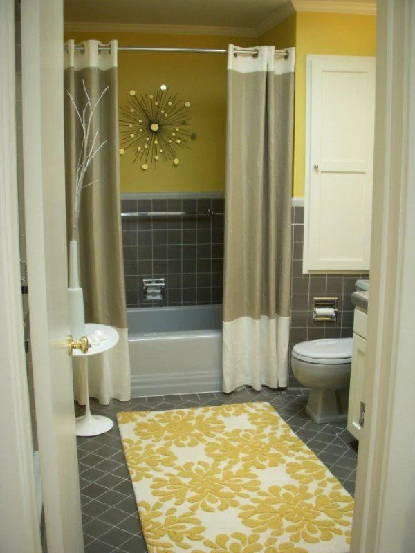 badmatte fliesenboden badteppiche badvorleger gelb
