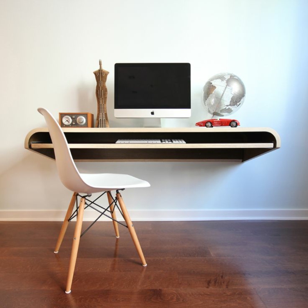 computertische büroeinrichtung wandtisch minimalistisch modern heimböro gestalten