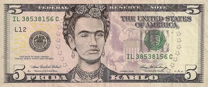 fünf dollar schein frida kahlo gesicht us dollar in euro umrechnen