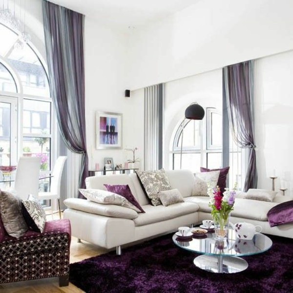 wohnzimmer möbel modern trendy luftig gardinen