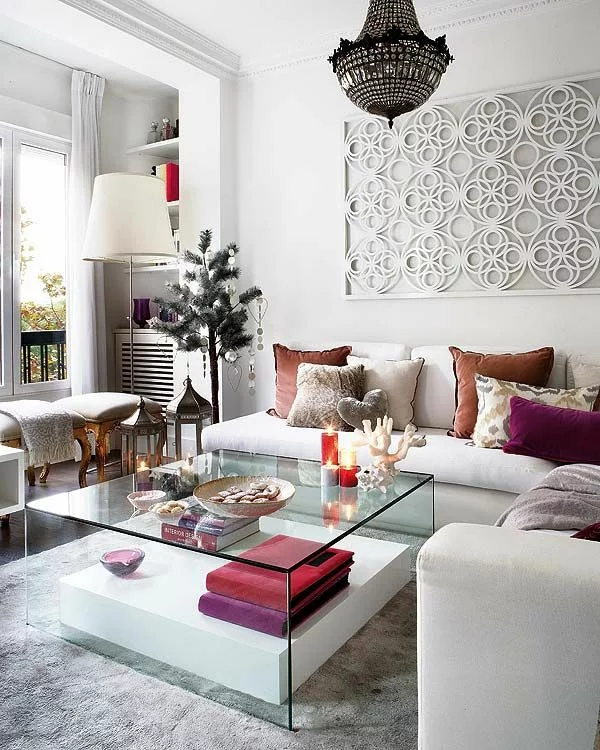 marokkanisch wohnzimmer möbel modern trendy glas tischplatte