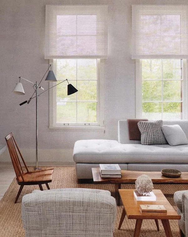 rollladen wohnzimmer möbel modern trendy stehlampe