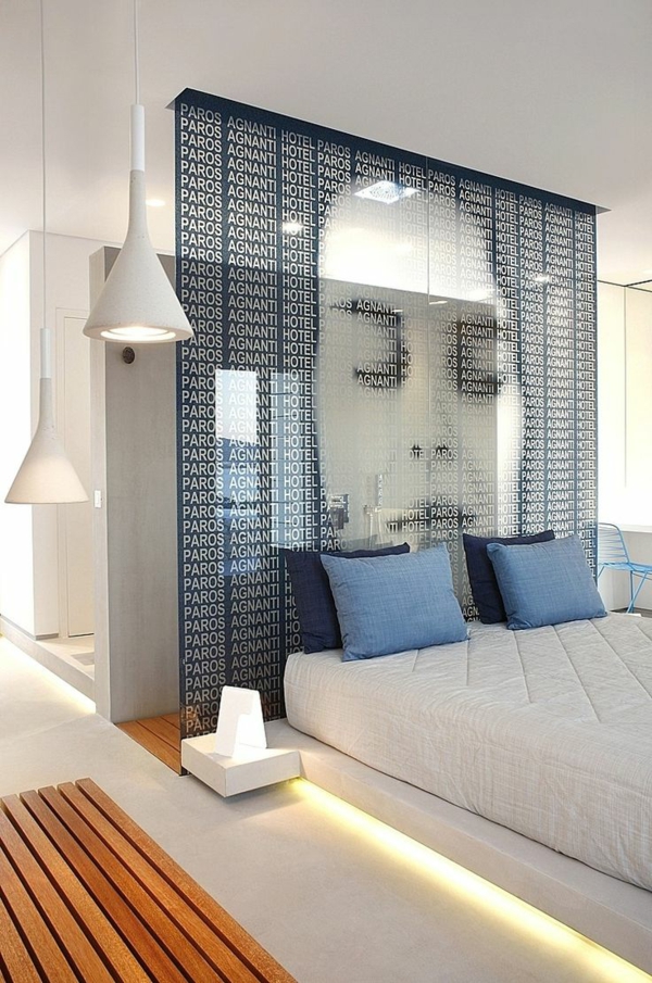 fertiggardinen gardinen ideen moderne vorhänge schiebegardinen raumteiler trennwand schlafzimmer