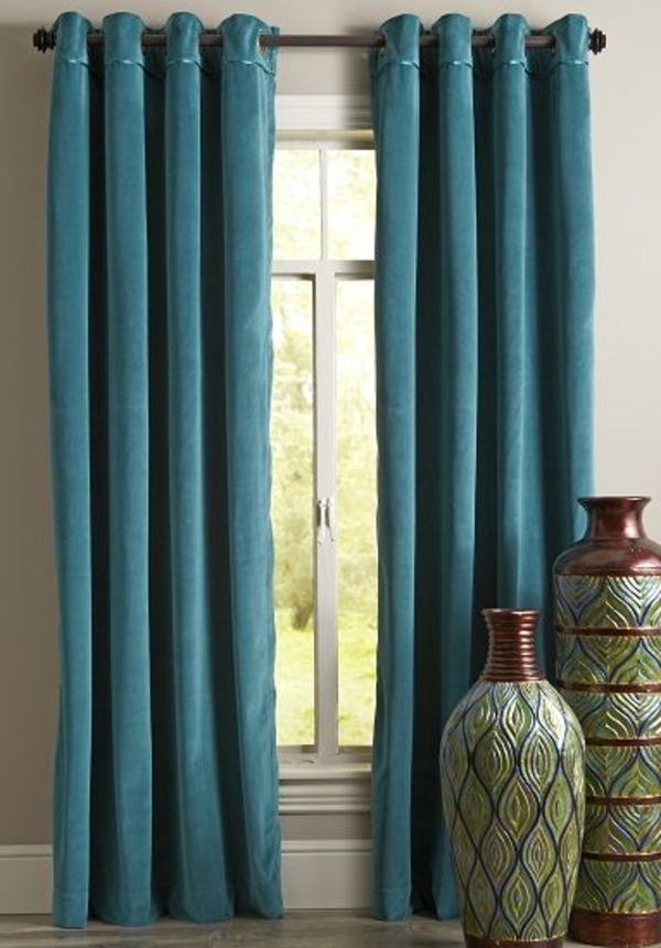 gardine blickdicht türkis vorhänge farbideen gardinenstoffe