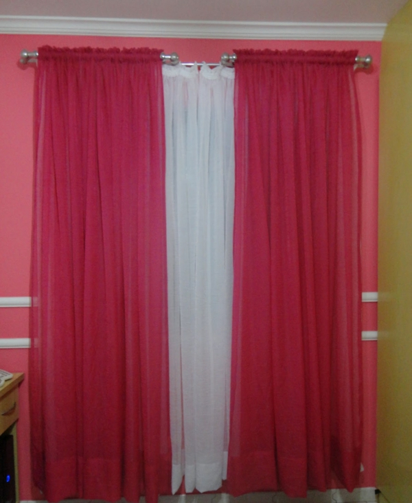 gardinen rosa rot weiß organza gardinen transparent