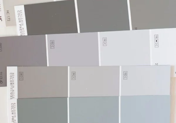 graue Wandfarbe neutrale Farbideen Farbpalette mit grauen Farbnuancen