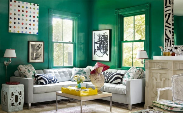 grün wandfarbe und dekoration