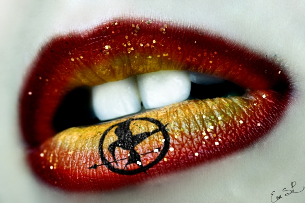 halloween lippen schminken gelb rot