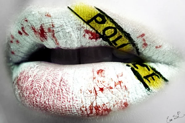 halloween lippen schminken polizei