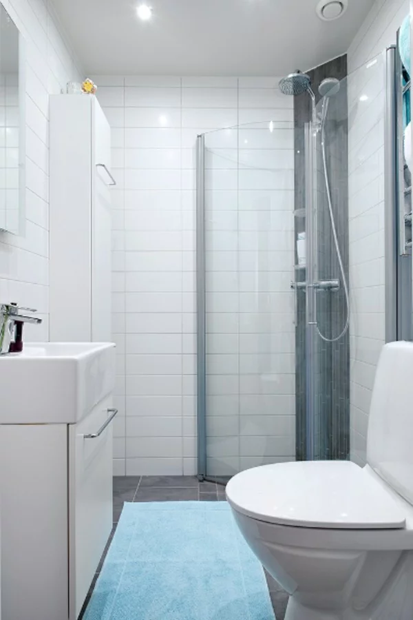 kleines bad gestalten kompakte duschkabine glas badmöbel